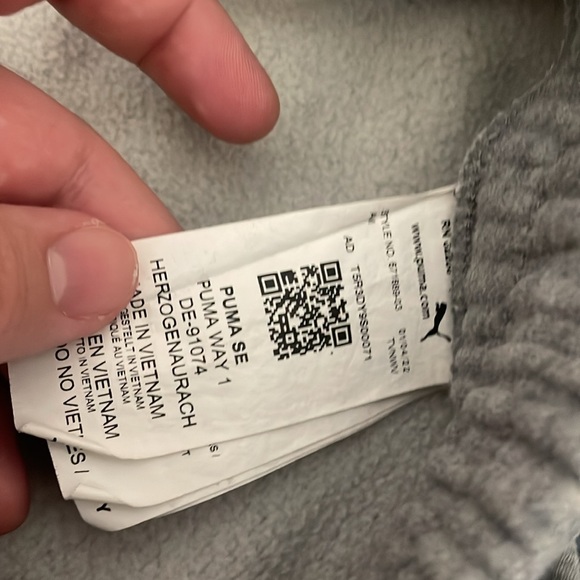 Puma Men's Fleece Lined Tapered Leg Cuffed Athletic Sweatpants (Gray X-Large) - Picture 6 of 7